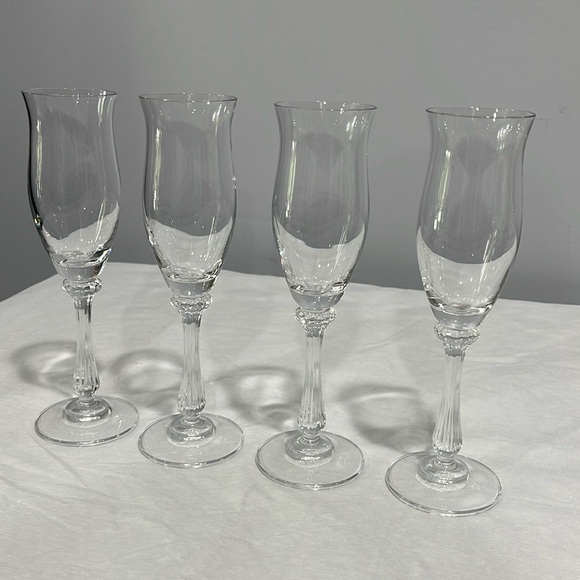 Mikasa Ardmore Fluted Champagne Glasses Vintage Elegant Crystal set of 4 - Picture 2 of 13